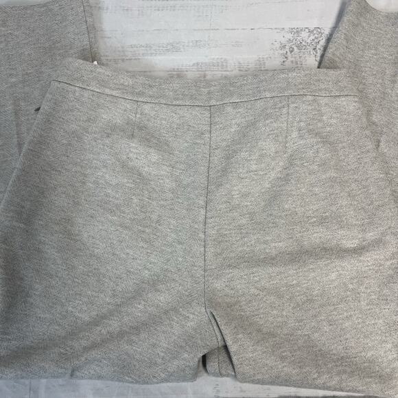 Theory Trouser Pants size 12 Gray White Herringbone Stretch Career Straight Leg - Picture 9 of 10